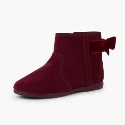 Botas<Pisamonas Botines Con Lazo Terciopelo Y Cremallera