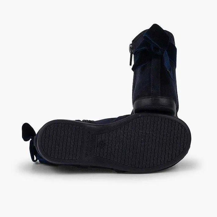 Botas<Pisamonas Botines Con Lazo Terciopelo Y Cremallera