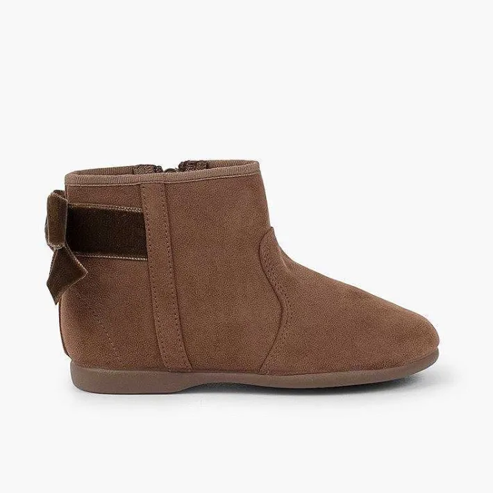 Botas<Pisamonas Botines Con Lazo Terciopelo Y Cremallera