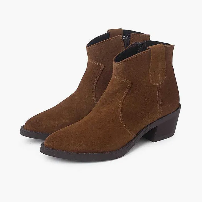 Botas<Pisamonas Botines Cowboy Serraje