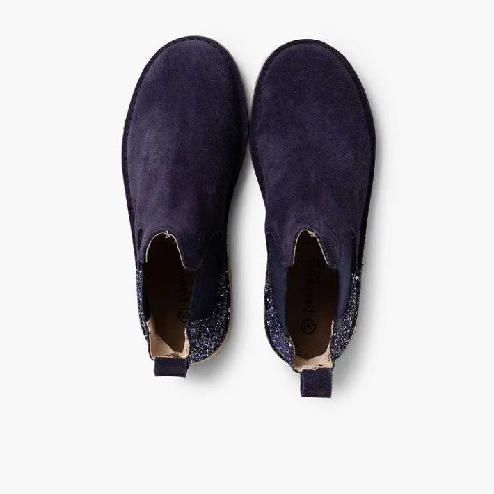 Botas<Pisamonas Botines Niña Serraje Con Talonera Glitter