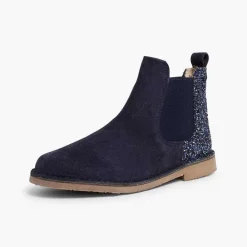 Botas<Pisamonas Botines Niña Serraje Con Talonera Glitter