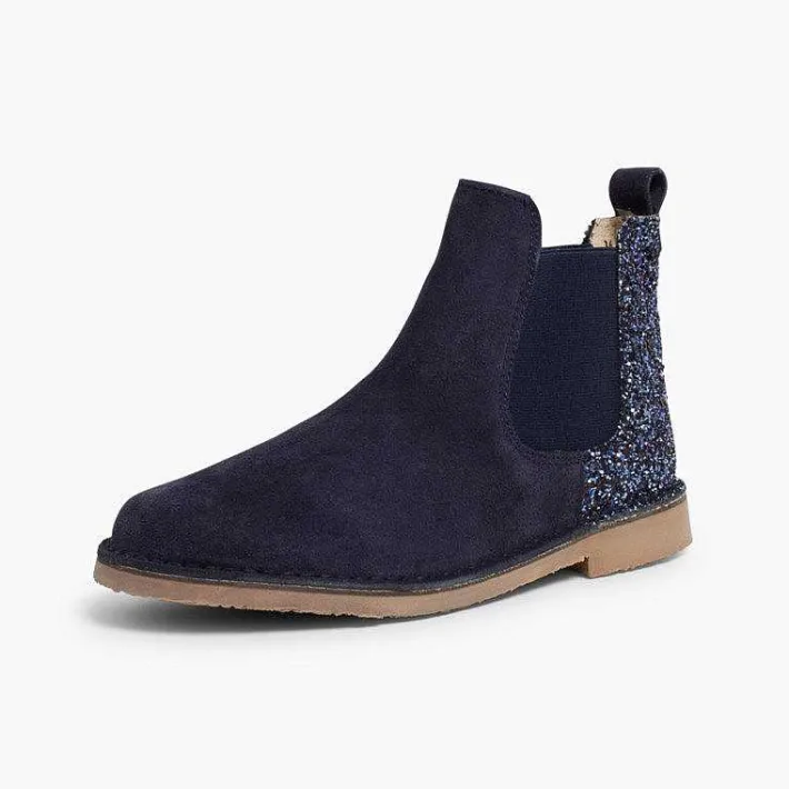 Botas<Pisamonas Botines Niña Serraje Con Talonera Glitter