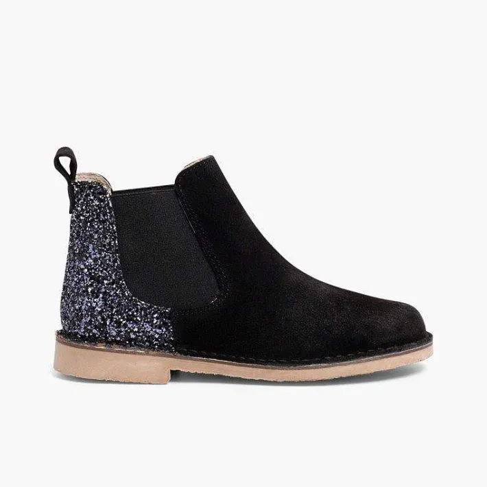 Botas<Pisamonas Botines Niña Serraje Con Talonera Glitter