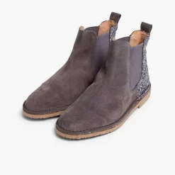 Botas<Pisamonas Botines Niña Serraje Con Talonera Glitter