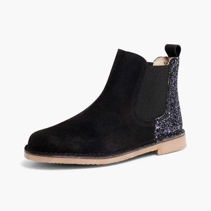 Botas<Pisamonas Botines Niña Serraje Con Talonera Glitter