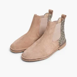 Botas<Pisamonas Botines Niña Serraje Con Talonera Glitter