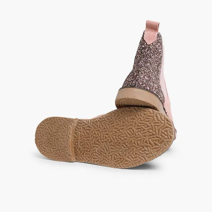 Botas<Pisamonas Botines Niña Serraje Con Talonera Glitter