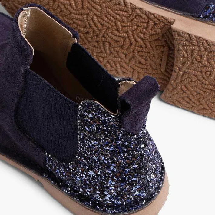 Botas<Pisamonas Botines Niña Serraje Con Talonera Glitter