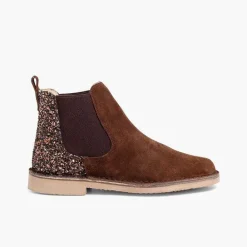 Botas<Pisamonas Botines Niña Serraje Con Talonera Glitter