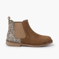 Botas<Pisamonas Botines Niña Serraje Con Talonera Glitter