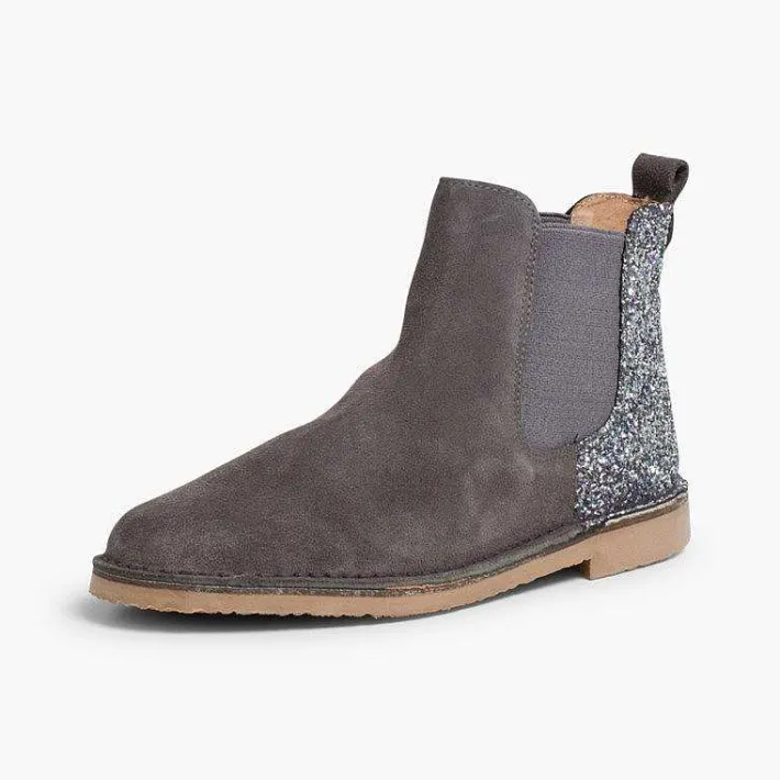 Botas<Pisamonas Botines Niña Serraje Con Talonera Glitter