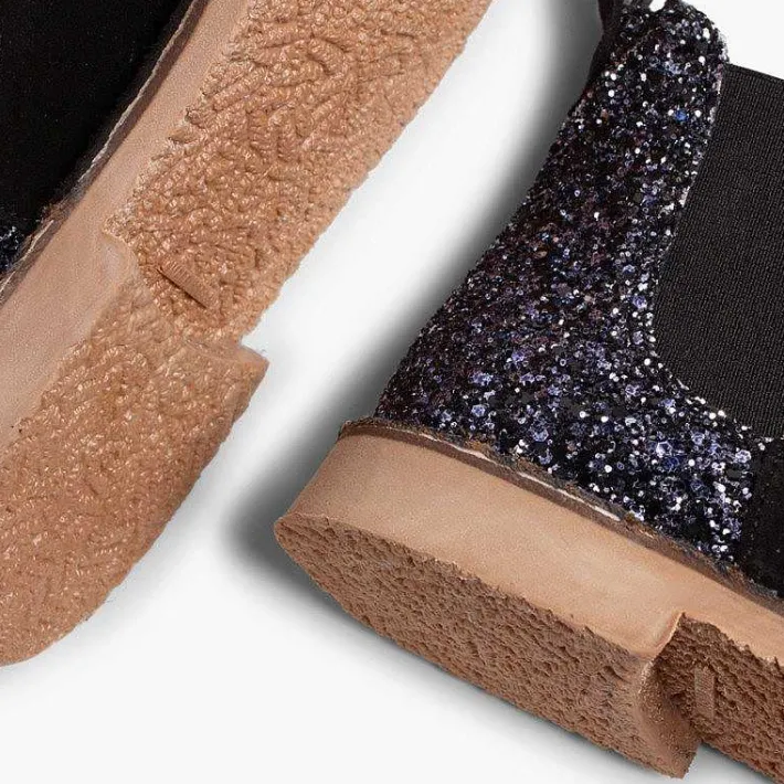 Botas<Pisamonas Botines Niña Serraje Con Talonera Glitter