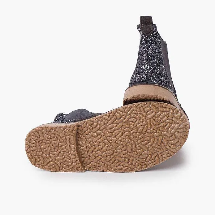Botas<Pisamonas Botines Niña Serraje Con Talonera Glitter