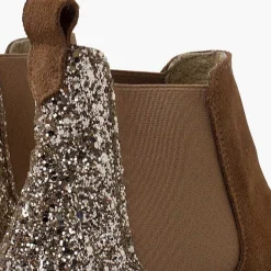 Botas<Pisamonas Botines Niña Serraje Con Talonera Glitter