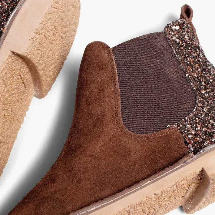 Botas<Pisamonas Botines Niña Serraje Con Talonera Glitter