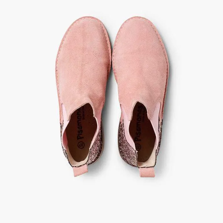 Botas<Pisamonas Botines Niña Serraje Con Talonera Glitter