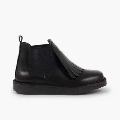 Botas<Pisamonas Botines Piel Niña Lengueta Flecos
