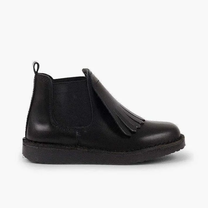 Botas<Pisamonas Botines Piel Niña Lengueta Flecos