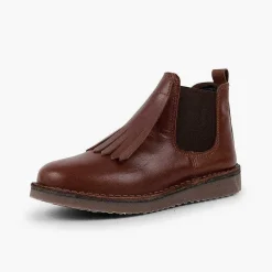 Botas<Pisamonas Botines Piel Niña Lengueta Flecos