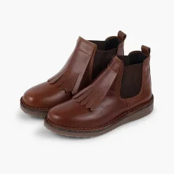Botas<Pisamonas Botines Piel Niña Lengueta Flecos