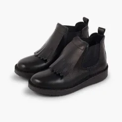 Botas<Pisamonas Botines Piel Niña Lengueta Flecos