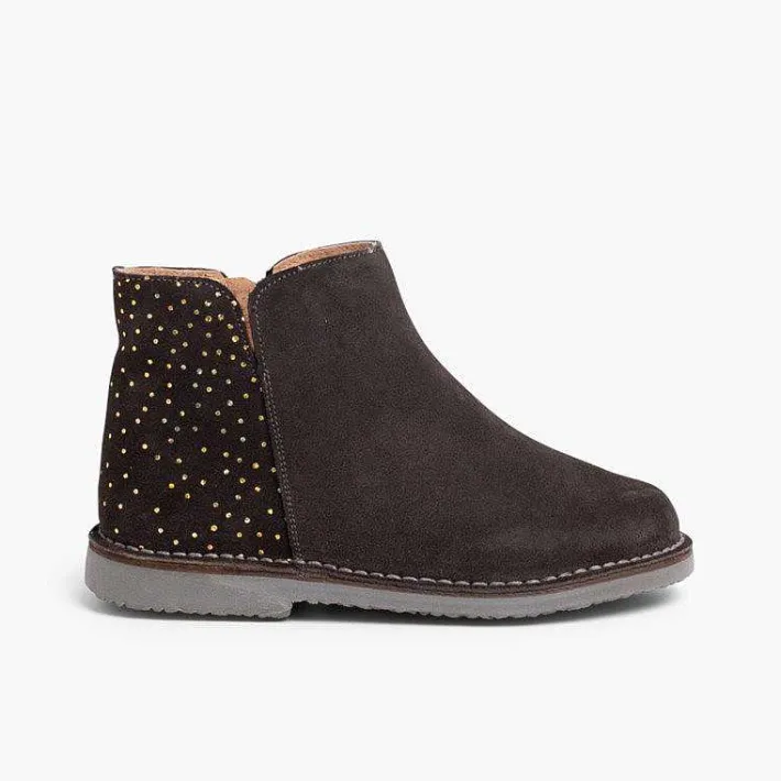 Botas<Pisamonas Botines Planos Con Topitos Brillantes