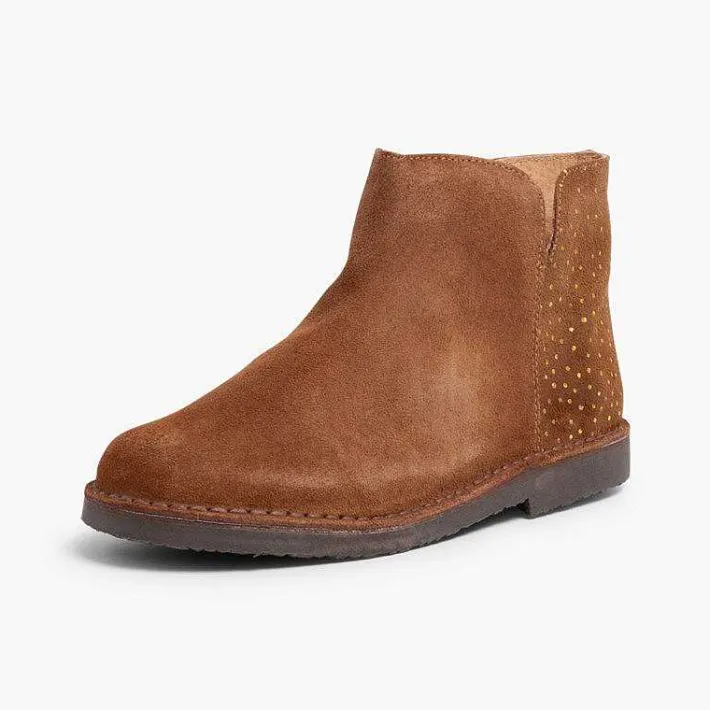 Botas<Pisamonas Botines Planos Con Topitos Brillantes