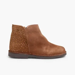 Botas<Pisamonas Botines Planos Con Topitos Brillantes