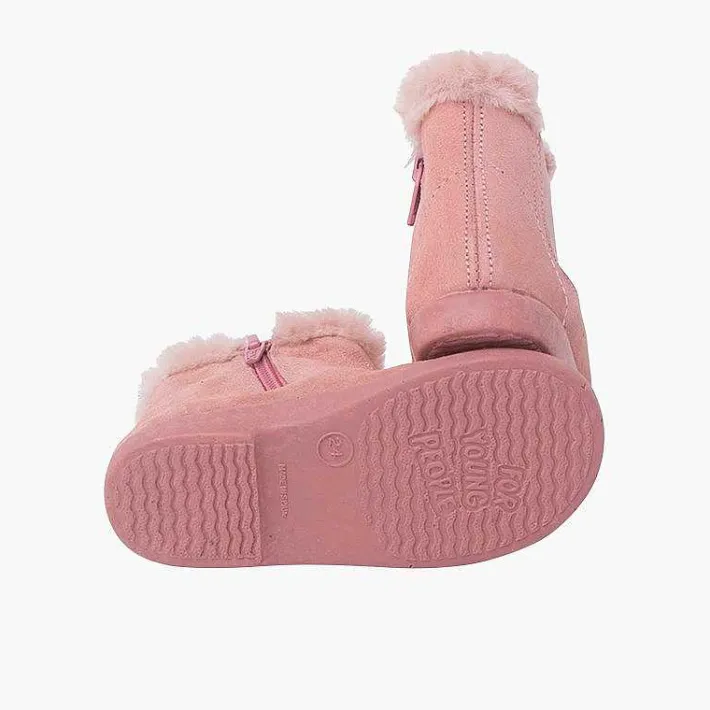 Botas<Pisamonas Botines Tipo Chelsea Niña Con Cuello Pelito