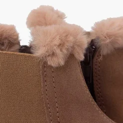 Botas<Pisamonas Botines Tipo Chelsea Niña Con Cuello Pelito