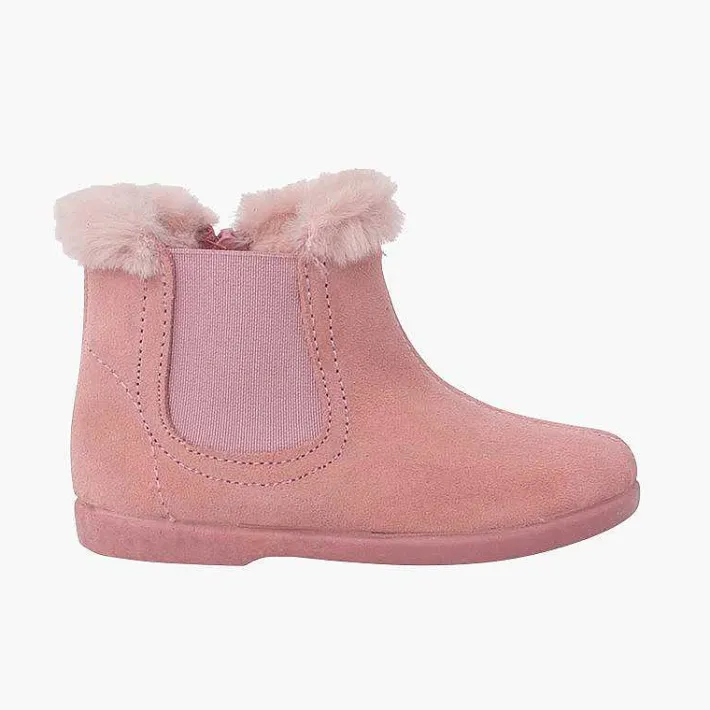 Botas<Pisamonas Botines Tipo Chelsea Niña Con Cuello Pelito