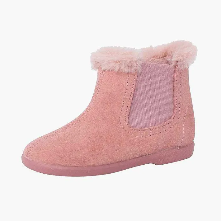 Botas<Pisamonas Botines Tipo Chelsea Niña Con Cuello Pelito
