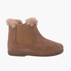Botas<Pisamonas Botines Tipo Chelsea Niña Con Cuello Pelito