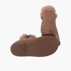 Botas<Pisamonas Botines Tipo Chelsea Niña Con Cuello Pelito