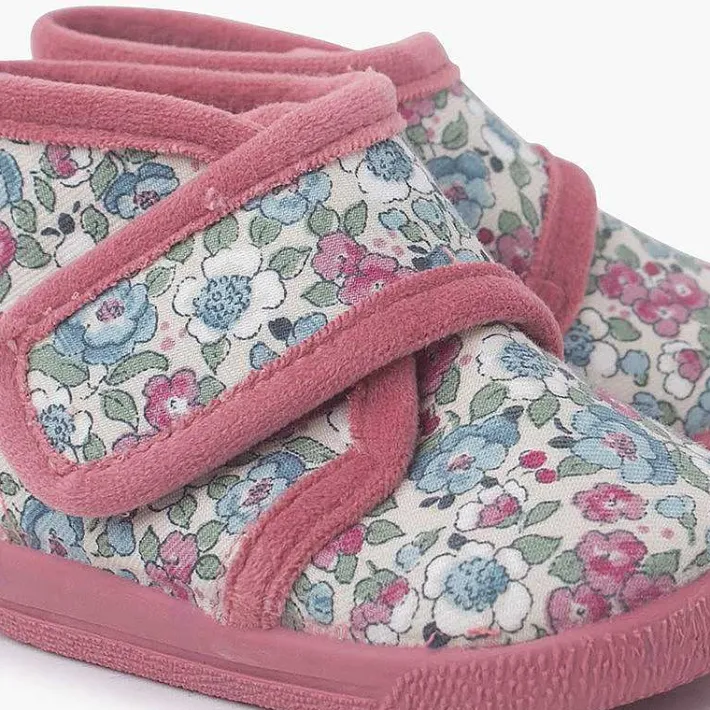 Zapatillas Casa<Pisamonas Botita Casa Flores Liberty Cierre Adherente Color Rosa