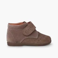 Botas<Pisamonas Botita Con Picados Niños Pequenos Tira Adherente