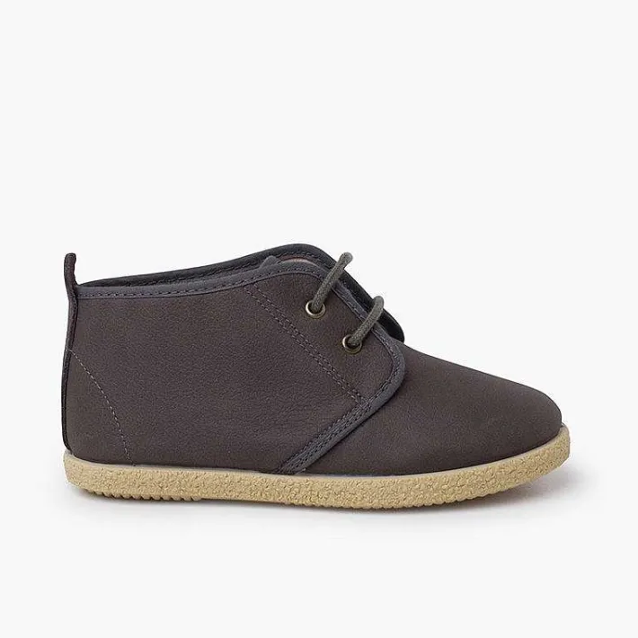 Botas<Pisamonas Botita Cuero Vegano Cordones