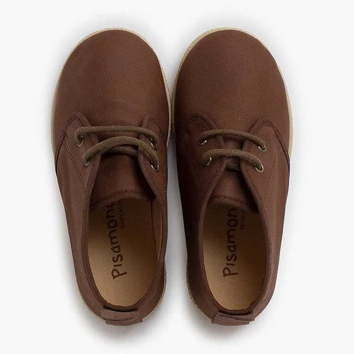Botas<Pisamonas Botita Cuero Vegano Cordones