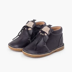 Botas<Pisamonas Botita Piel Cordones Cara Monito