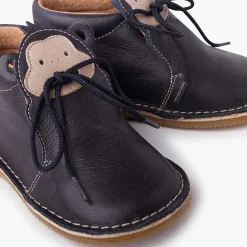 Botas<Pisamonas Botita Piel Cordones Cara Monito