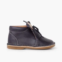 Botas<Pisamonas Botita Piel Cordones Cara Monito
