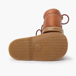 Botas<Pisamonas Botita Piel Cordones Cara Monito