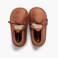 Botas<Pisamonas Botita Piel Cordones Cara Monito