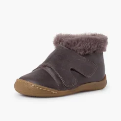Botas<Pisamonas Botita Piel Cuello Pelo Tira Ancha