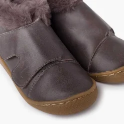 Botas<Pisamonas Botita Piel Cuello Pelo Tira Ancha