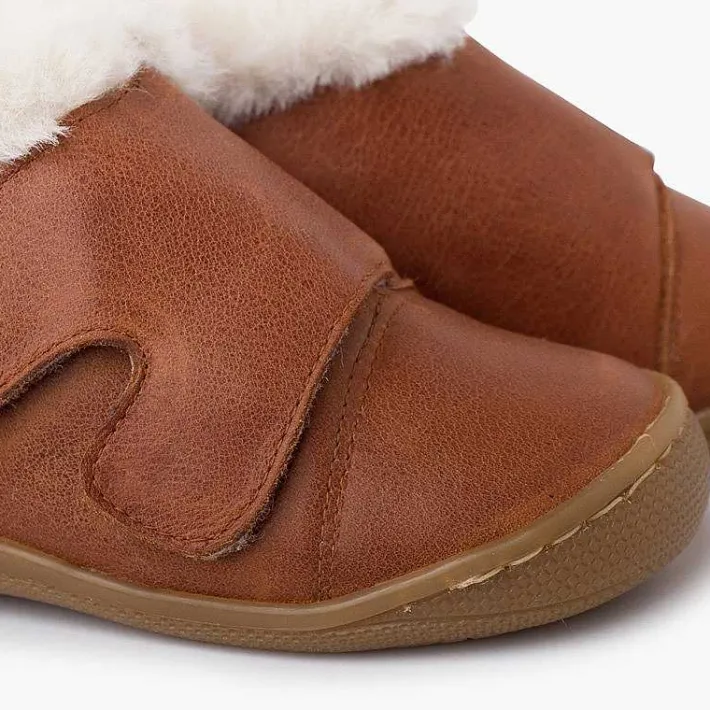 Botas<Pisamonas Botita Piel Cuello Pelo Tira Ancha