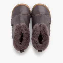Botas<Pisamonas Botita Piel Cuello Pelo Tira Ancha