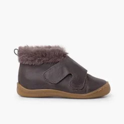 Botas<Pisamonas Botita Piel Cuello Pelo Tira Ancha