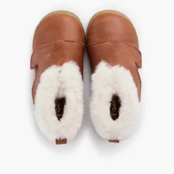 Botas<Pisamonas Botita Piel Cuello Pelo Tira Ancha